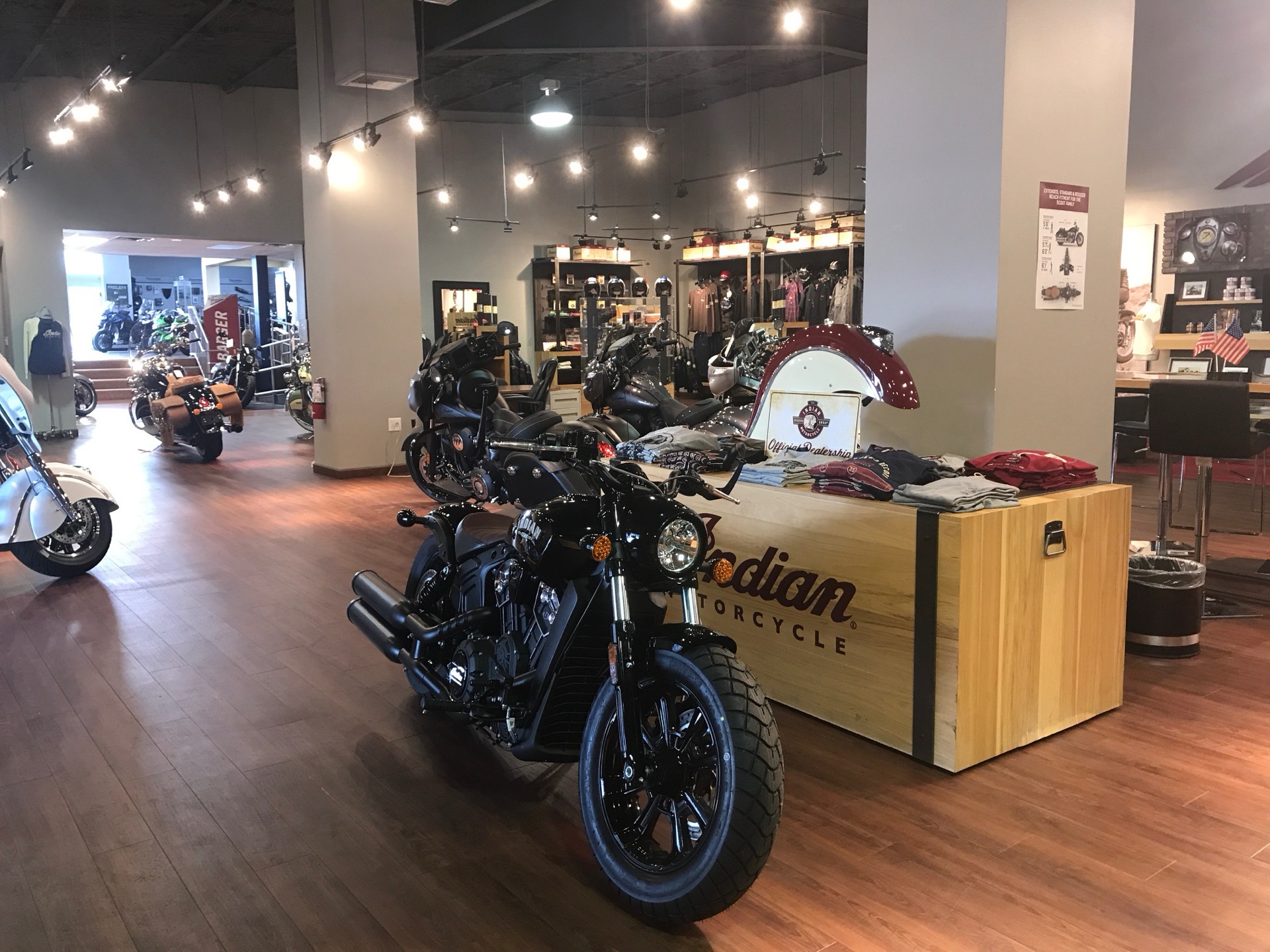 Indian Scout Bobber on the iMotorsports showroom floor